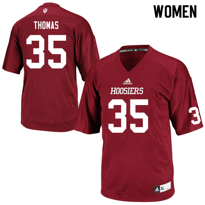 Women #35 DeKaleb Thomas Indiana Hoosiers College Football Jerseys Sale-Crimson